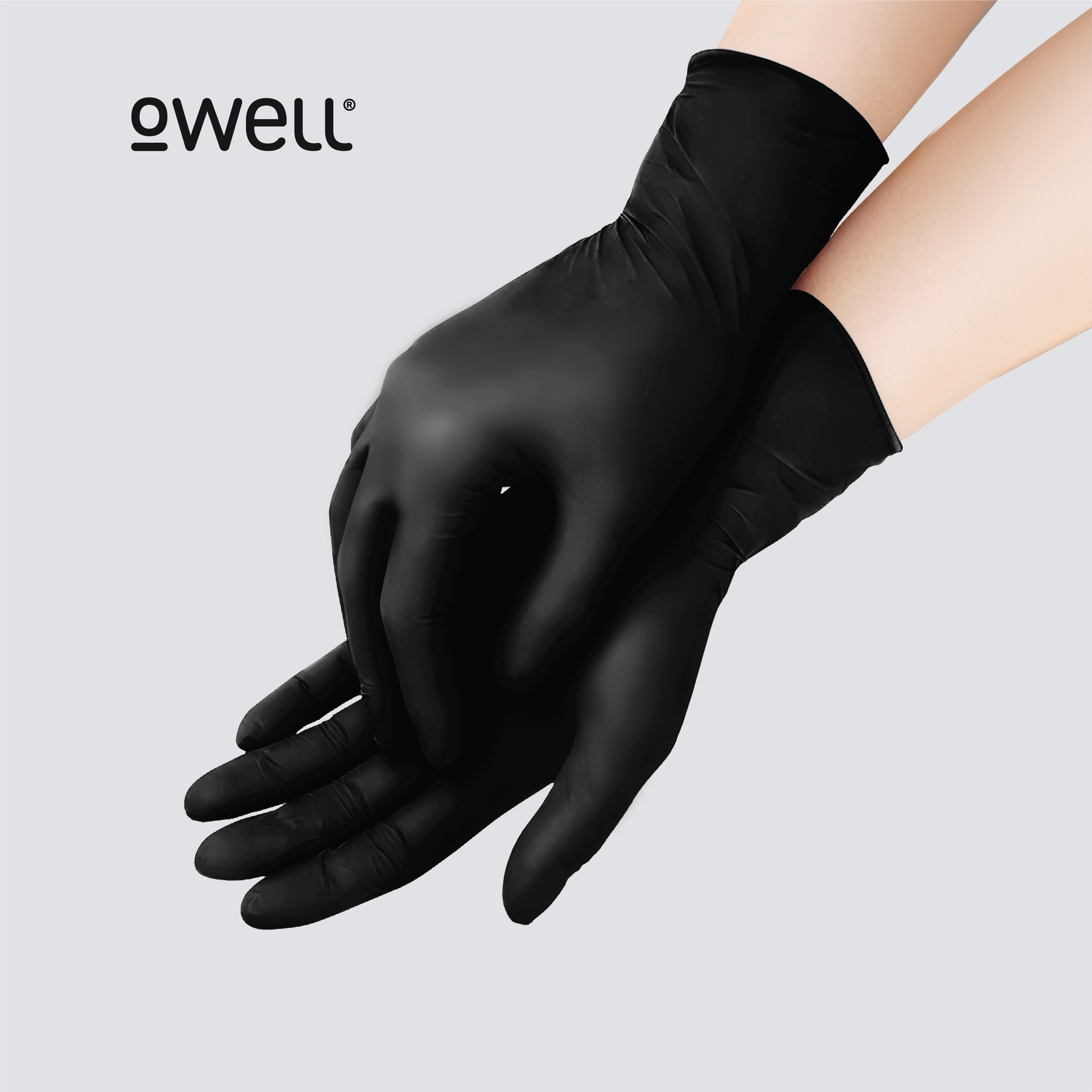 OWELL Food Prep Powder Free Nitrile Disposable Gloves, 4mil (Case of 10 x 100 Count)