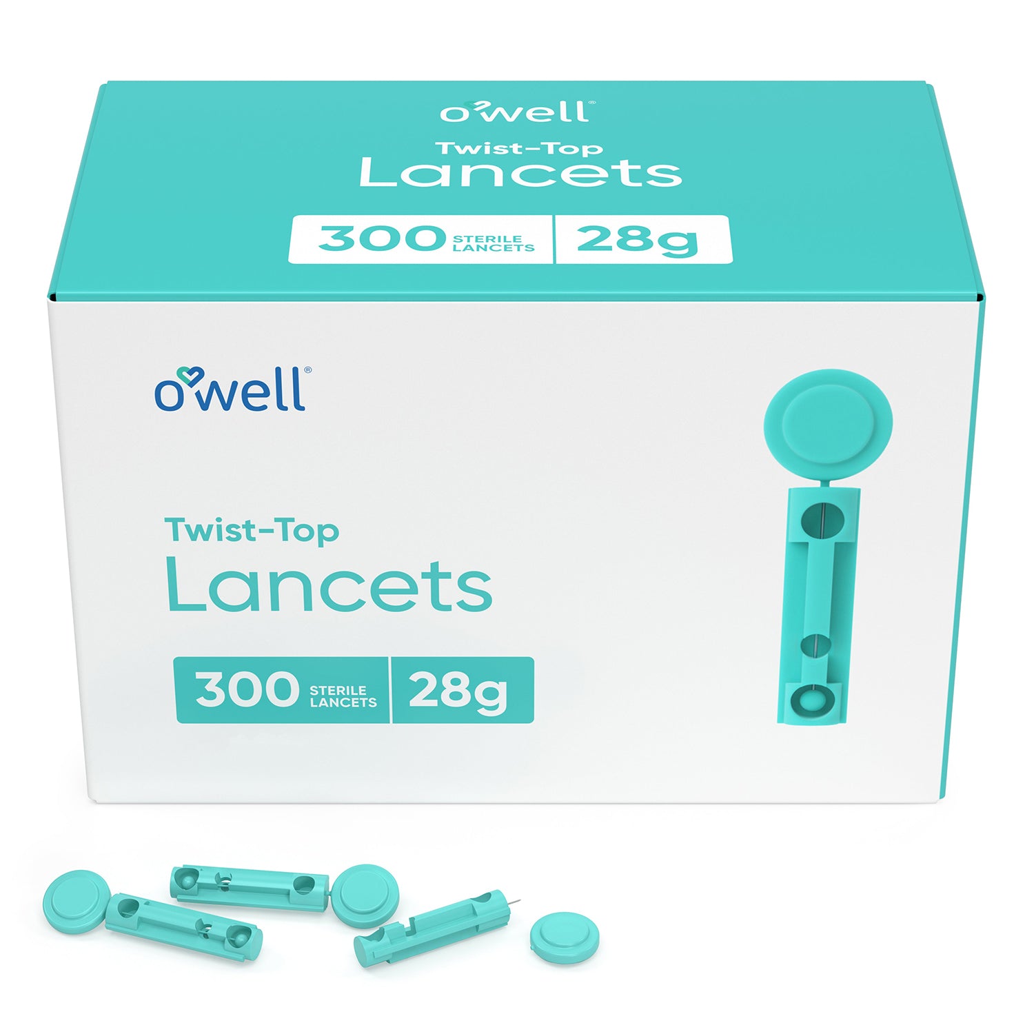 OWELL Twist Top Lancets, 28 Gauge (300 Count)