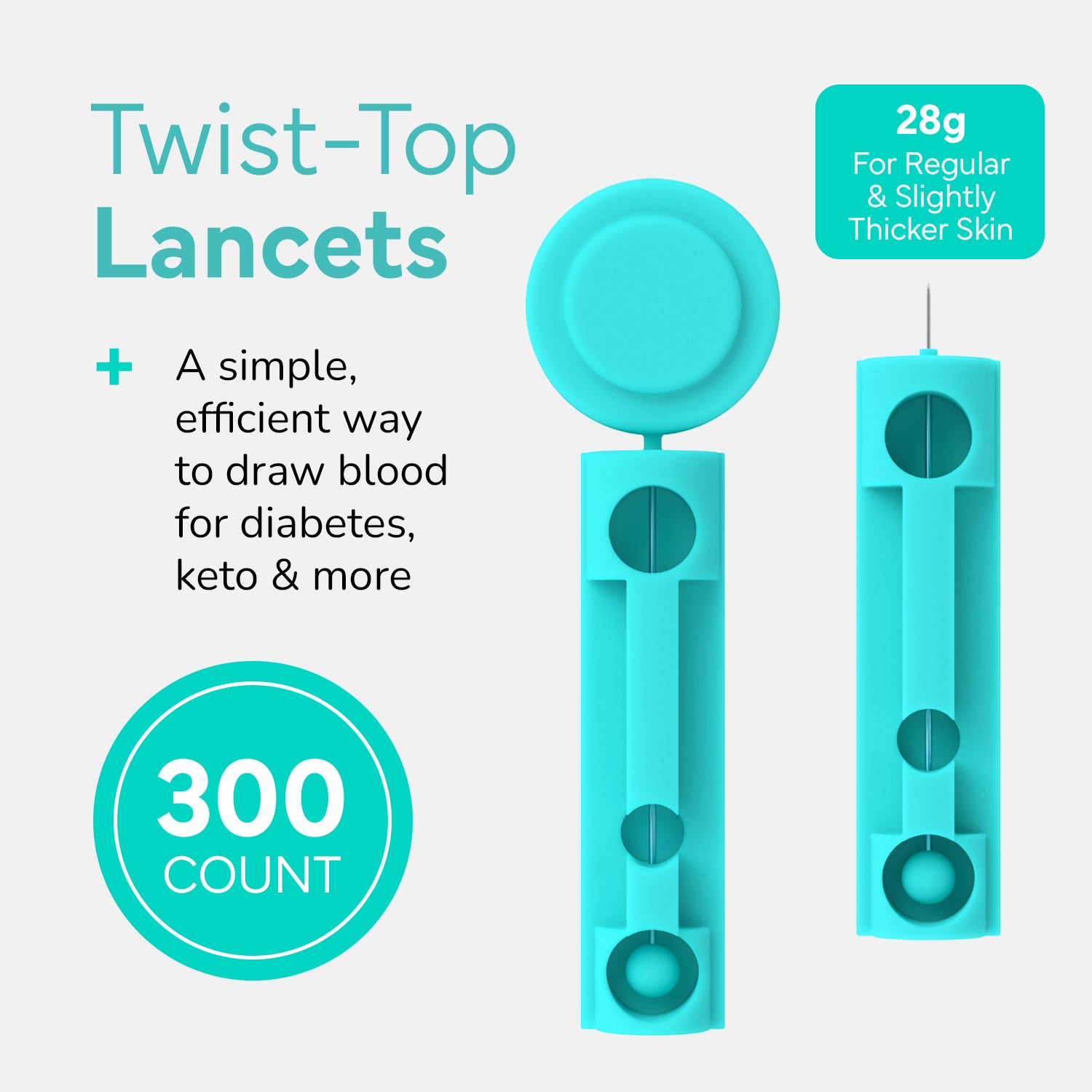 OWELL Twist Top Lancets, 28 Gauge (300 Count)