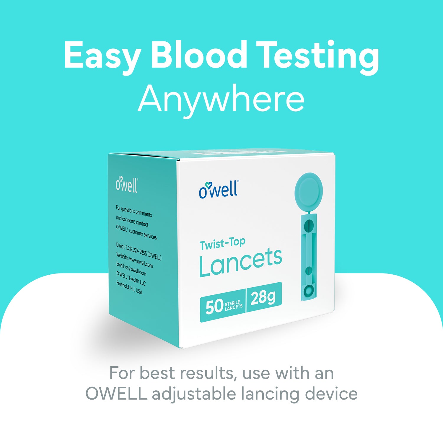 OWELL Twist Top Lancets, 28 Gauge (300 Count)