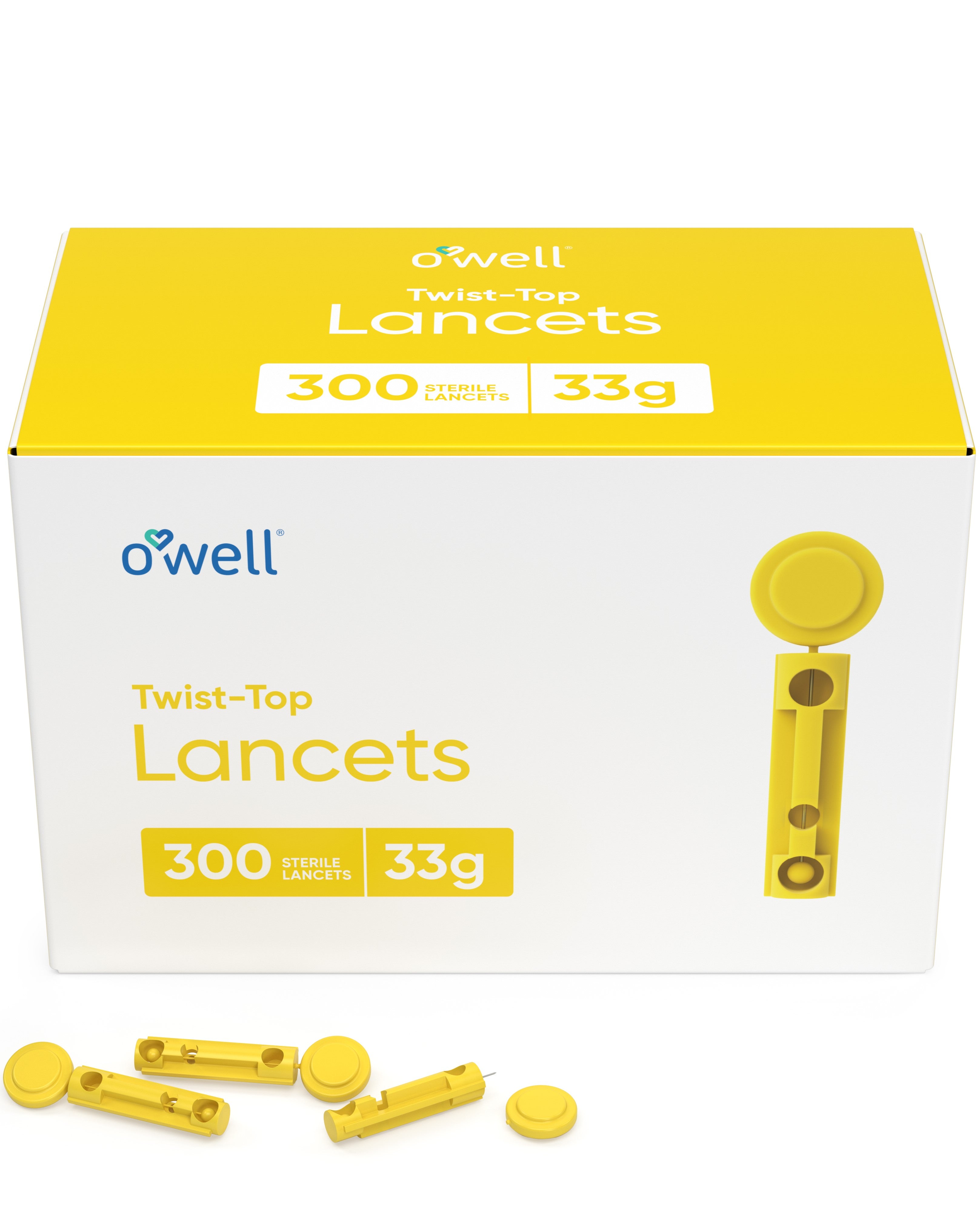 OWELL Twist Top Lancets, 33 Gauge (300 Count)