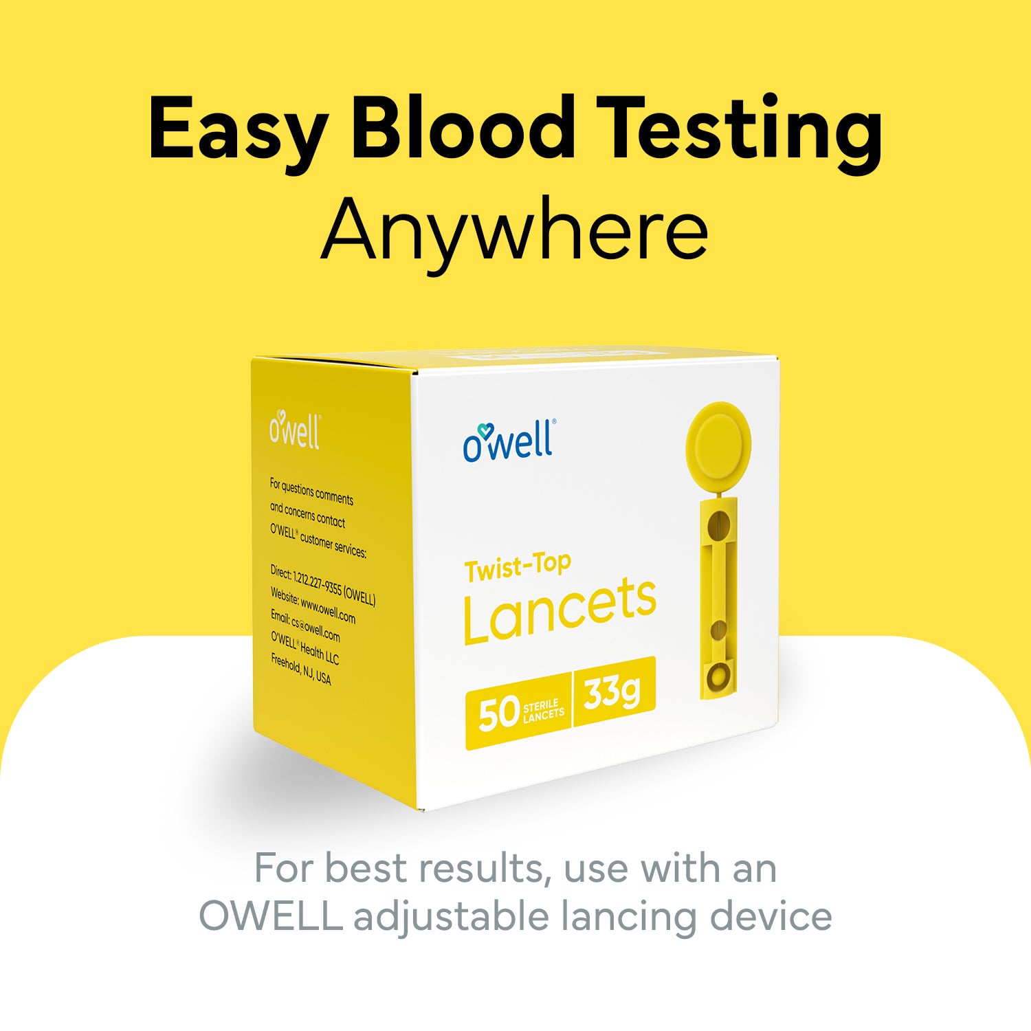 OWELL Twist Top Lancets, 33 Gauge (300 Count)