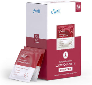 Open image in slideshow, O’WELL Premium All-Natural Latex Condoms, 36 Count (Ultra-Thin)
