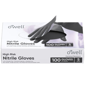 Open image in slideshow, OWELL High Risk Nitrile Gloves | 4mil Disposable Gloves, Medical Exam, Food Safe Certified, Fentanyl Resistant, Latex Free, Powder Free, Medical Examination Gloves
