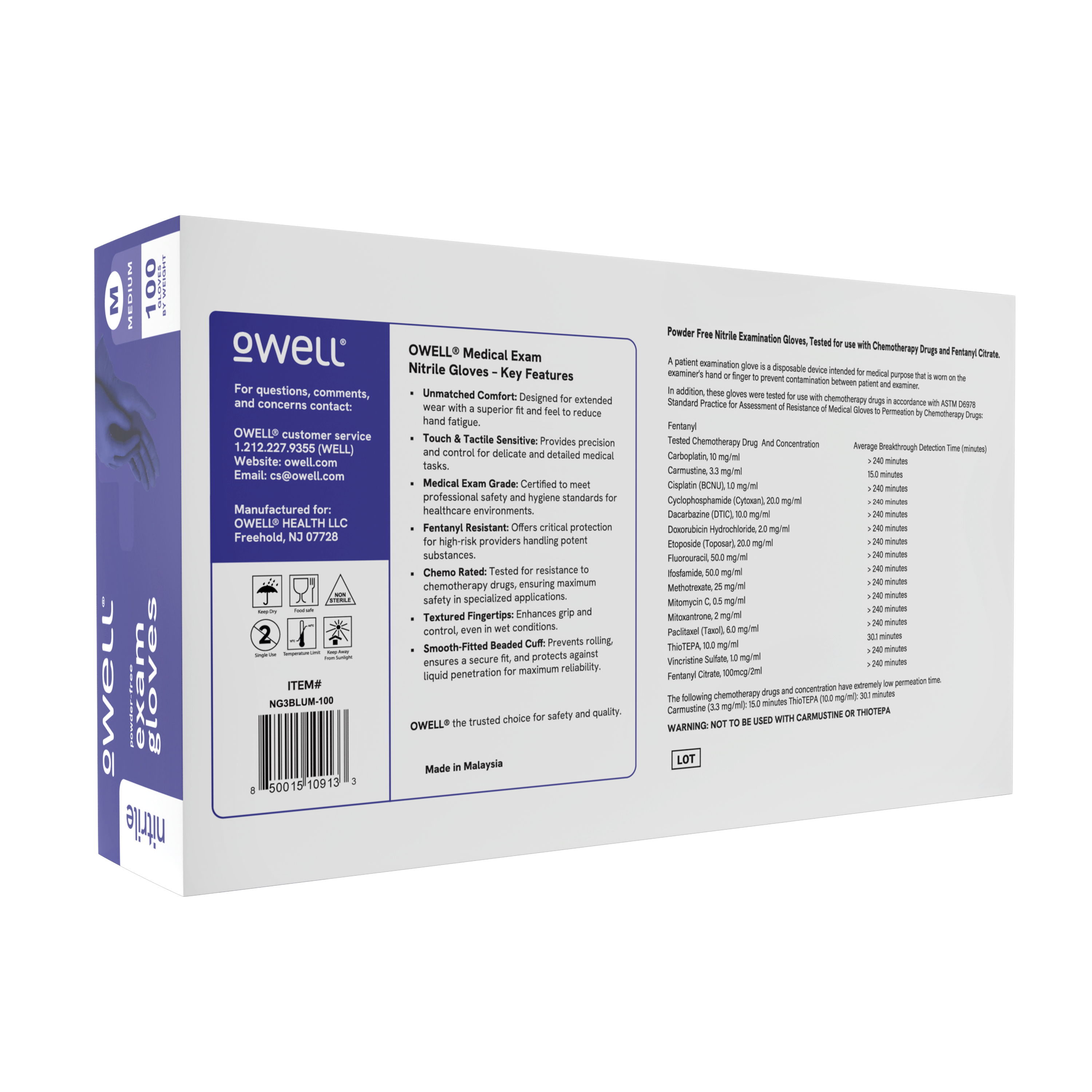 Blue Medical Exam Nitrile Disposable Gloves (1000 Count)