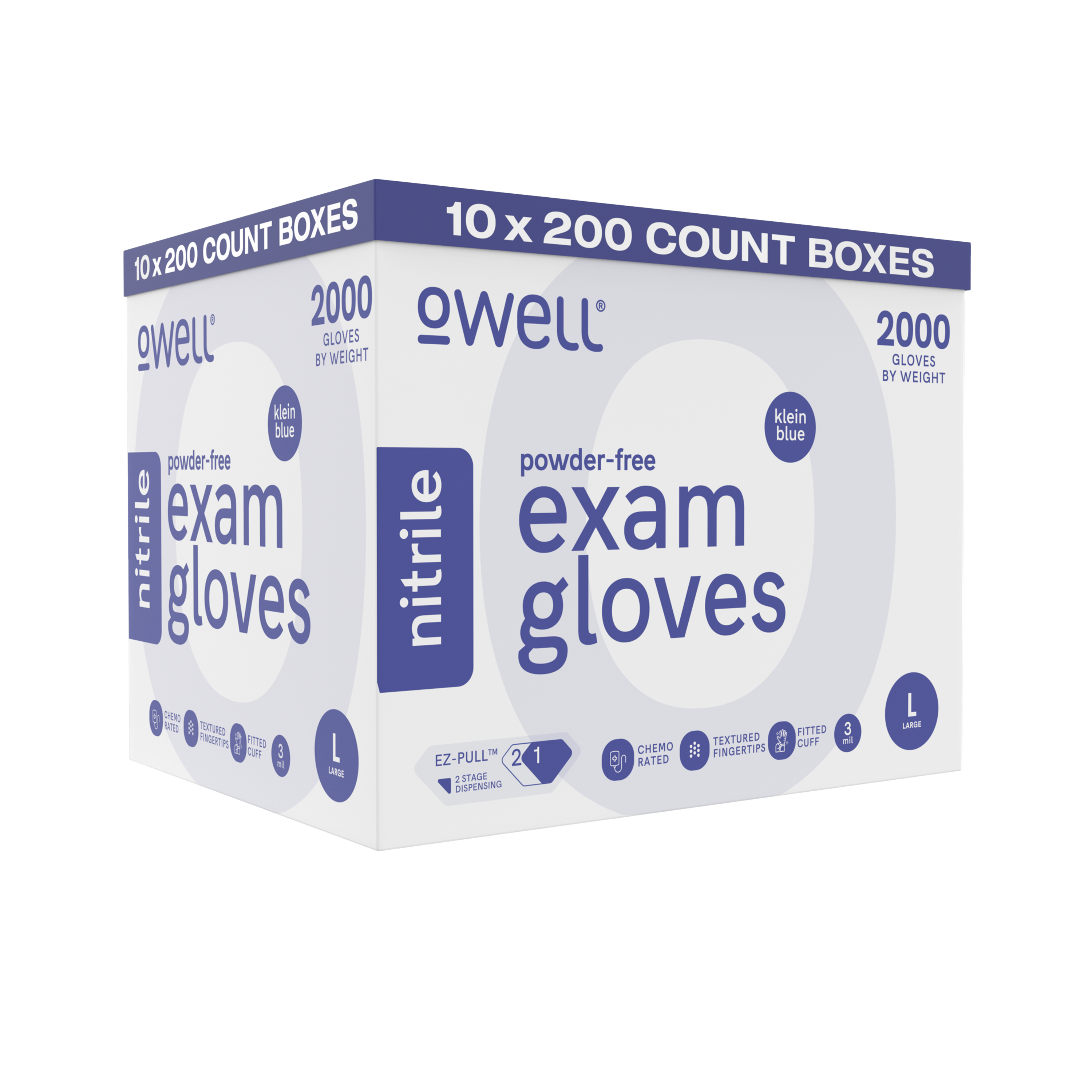 Blue Medical Exam Nitrile Gloves – 3 Mil Disposable Medical Exam Gloves | 200 Count Boxes (2000 Gloves/Case)