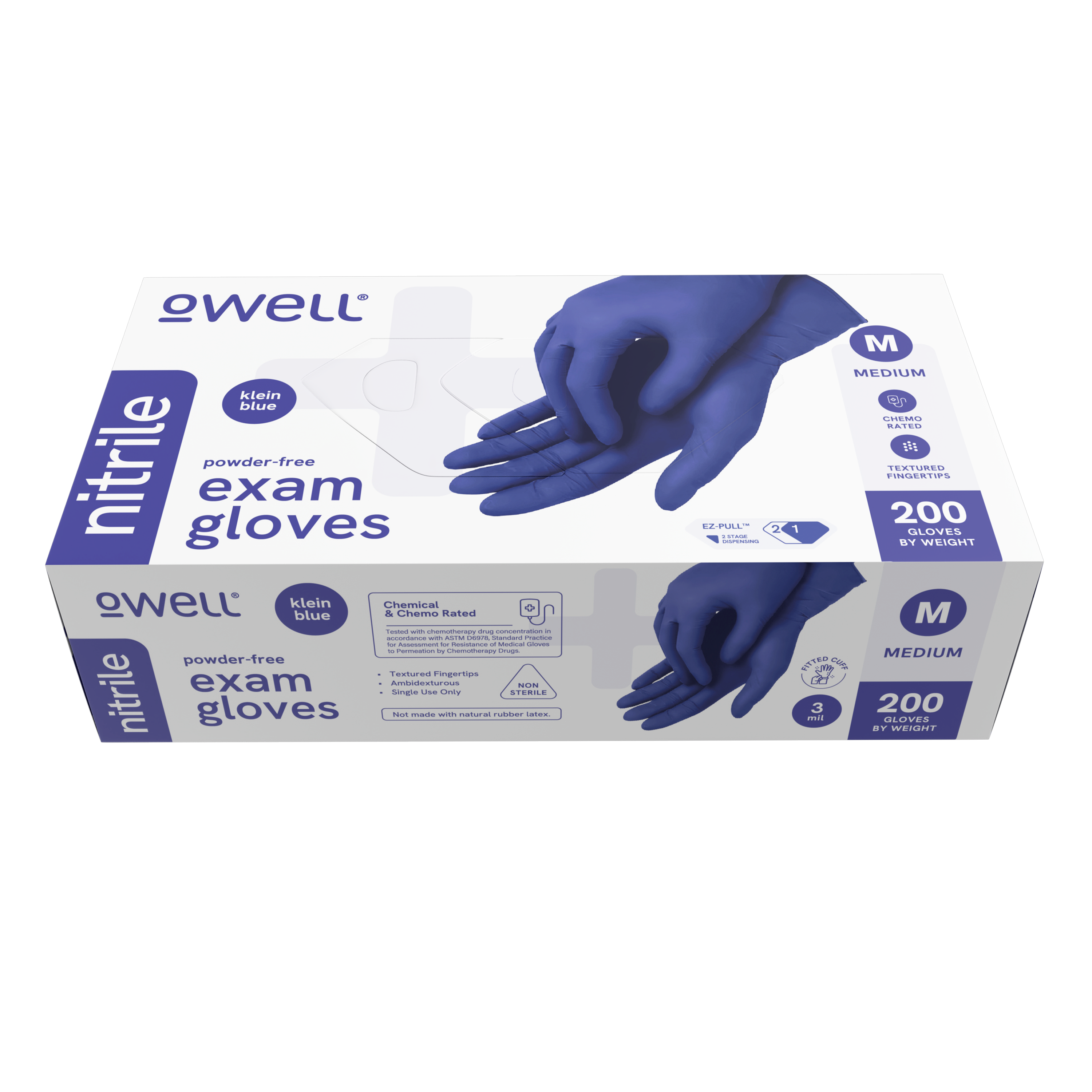 Blue Medical Exam Nitrile Gloves – 3 Mil Disposable Medical Exam Gloves | 200 Count Boxes (2000 Gloves/Case)