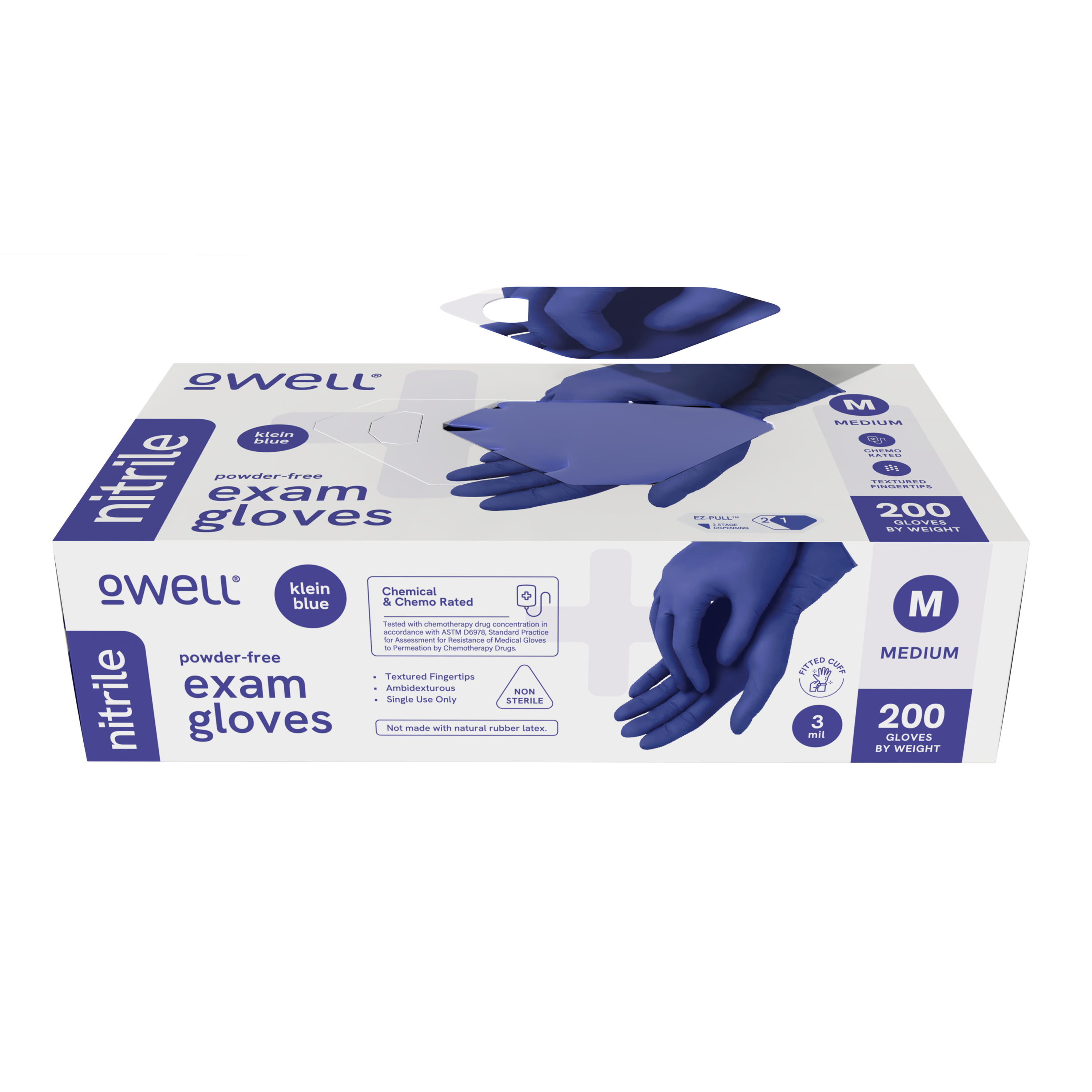 Blue Medical Exam Nitrile Gloves – 3 Mil Disposable Medical Exam Gloves | 200 Count Boxes (2000 Gloves/Case)