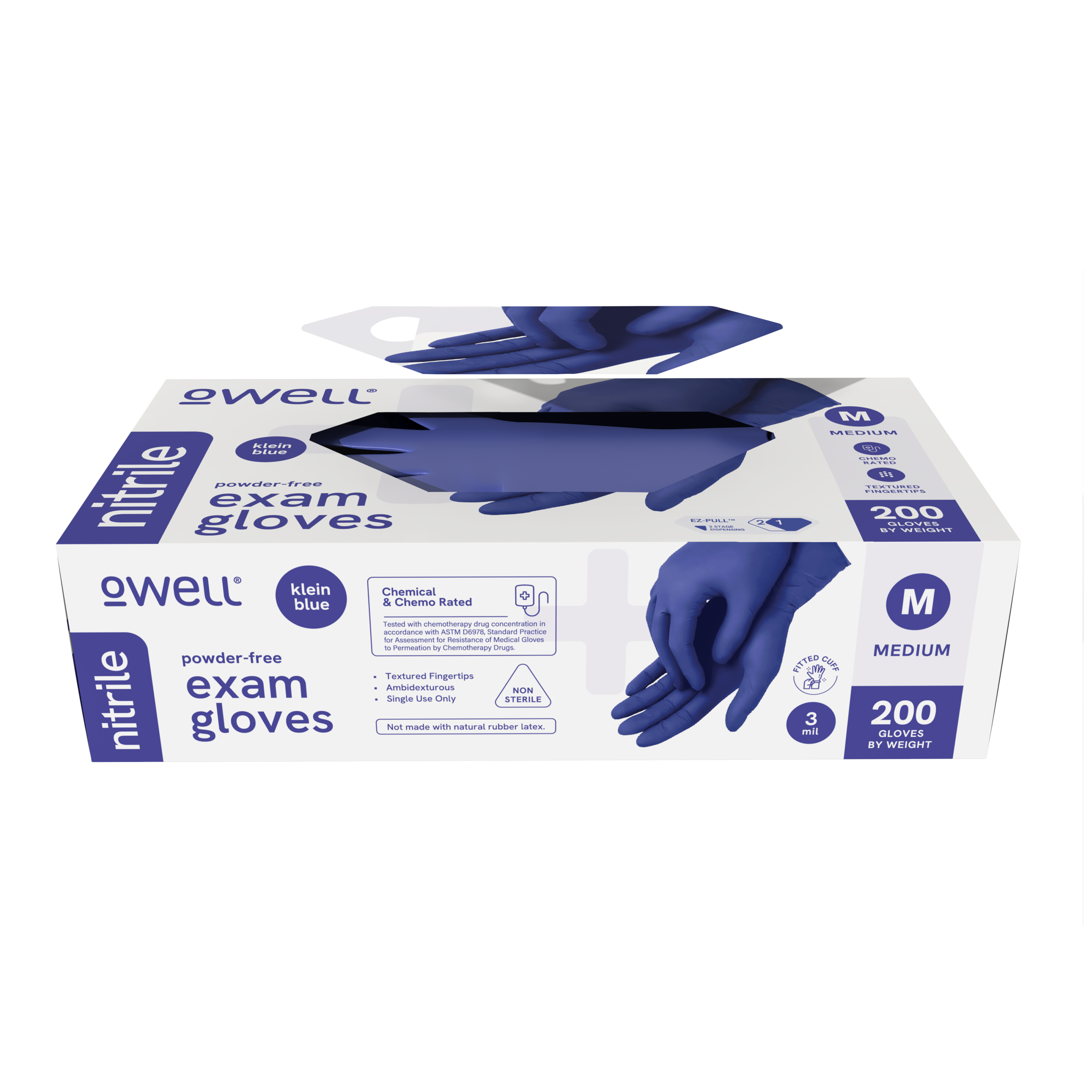 Blue Medical Exam Nitrile Gloves – 3 Mil Disposable Medical Exam Gloves | 200 Count Boxes (2000 Gloves/Case)