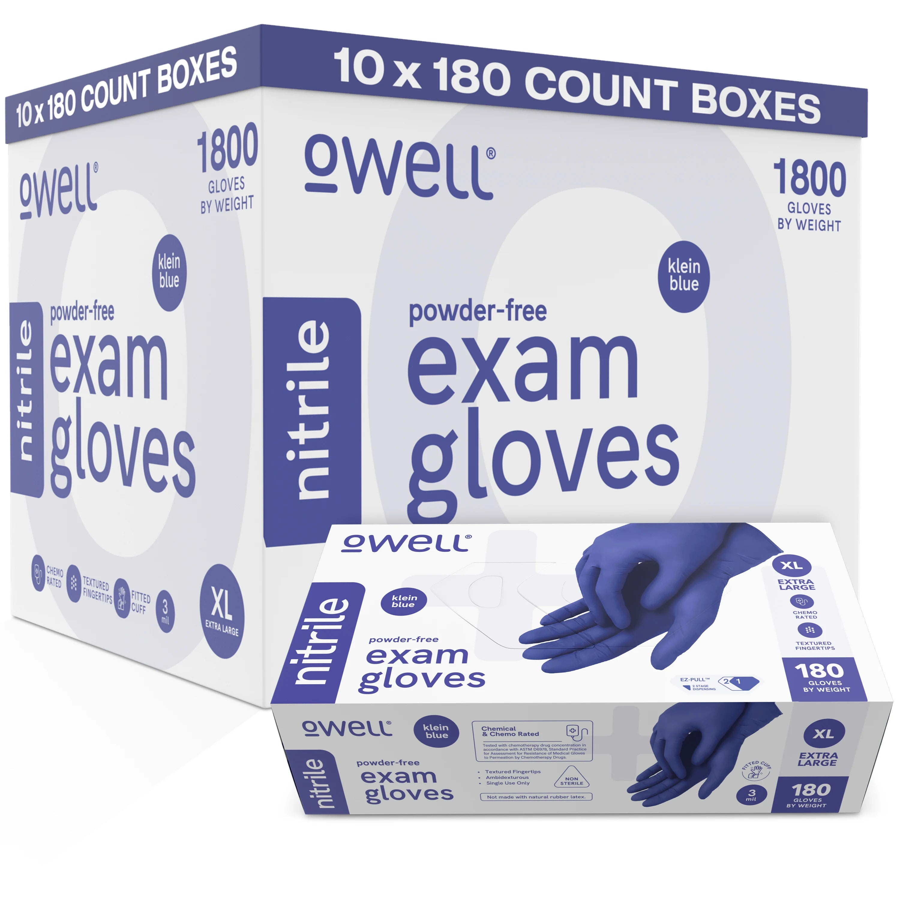 Blue Medical Exam Nitrile Gloves – 3 Mil Disposable Medical Exam Gloves | 200 Count Boxes (2000 Gloves/Case)