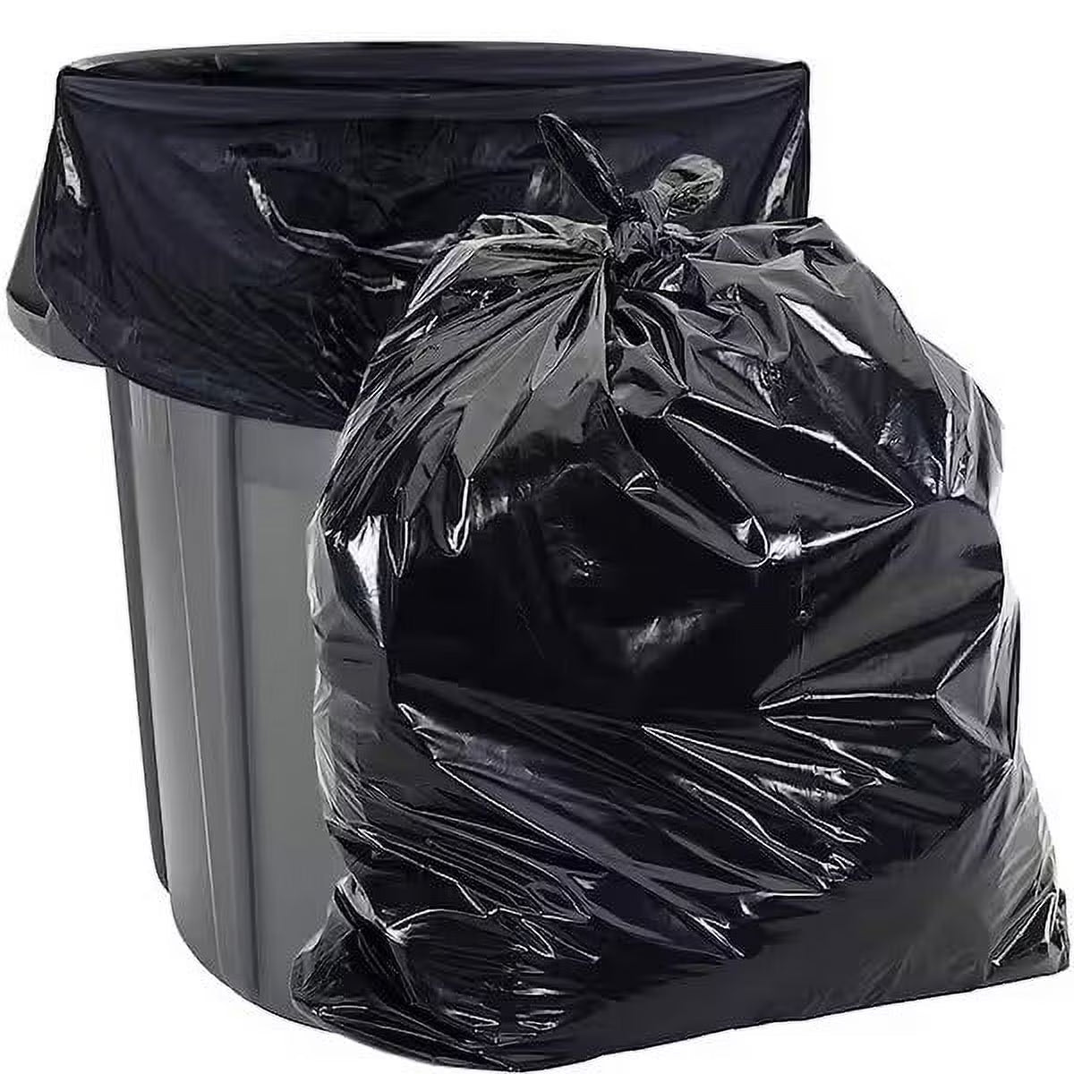 Black Heavy Duty Low Density Trash Bags / Trash Liners - 1.8 Mil