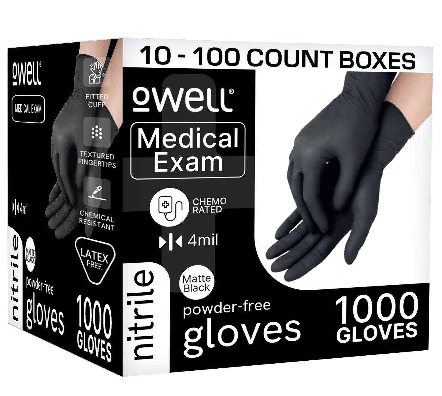 OWELL® Powder Free Medical Exam Nitrile Gloves (Case of 1000
