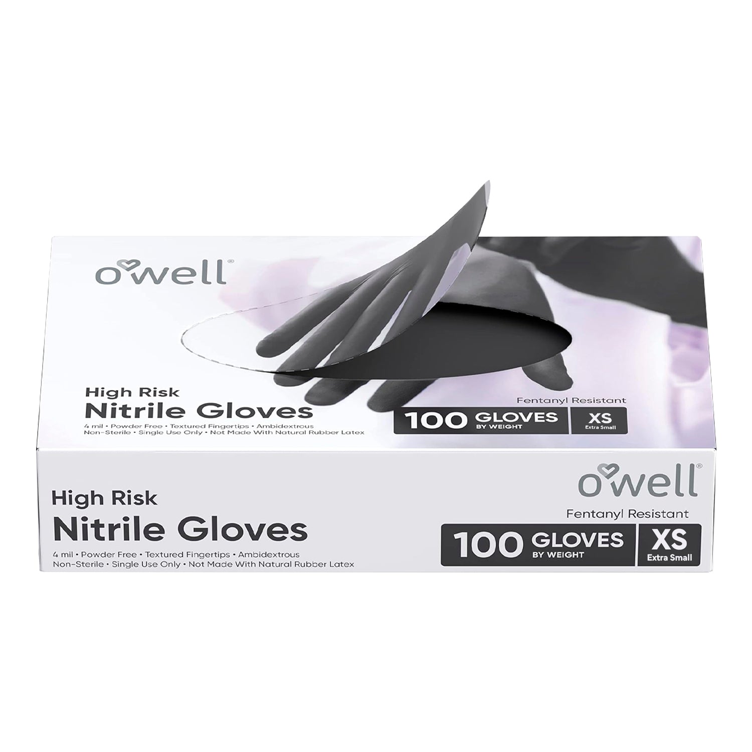 OWELL Black Nitrile Disposable Gloves (100 Count)