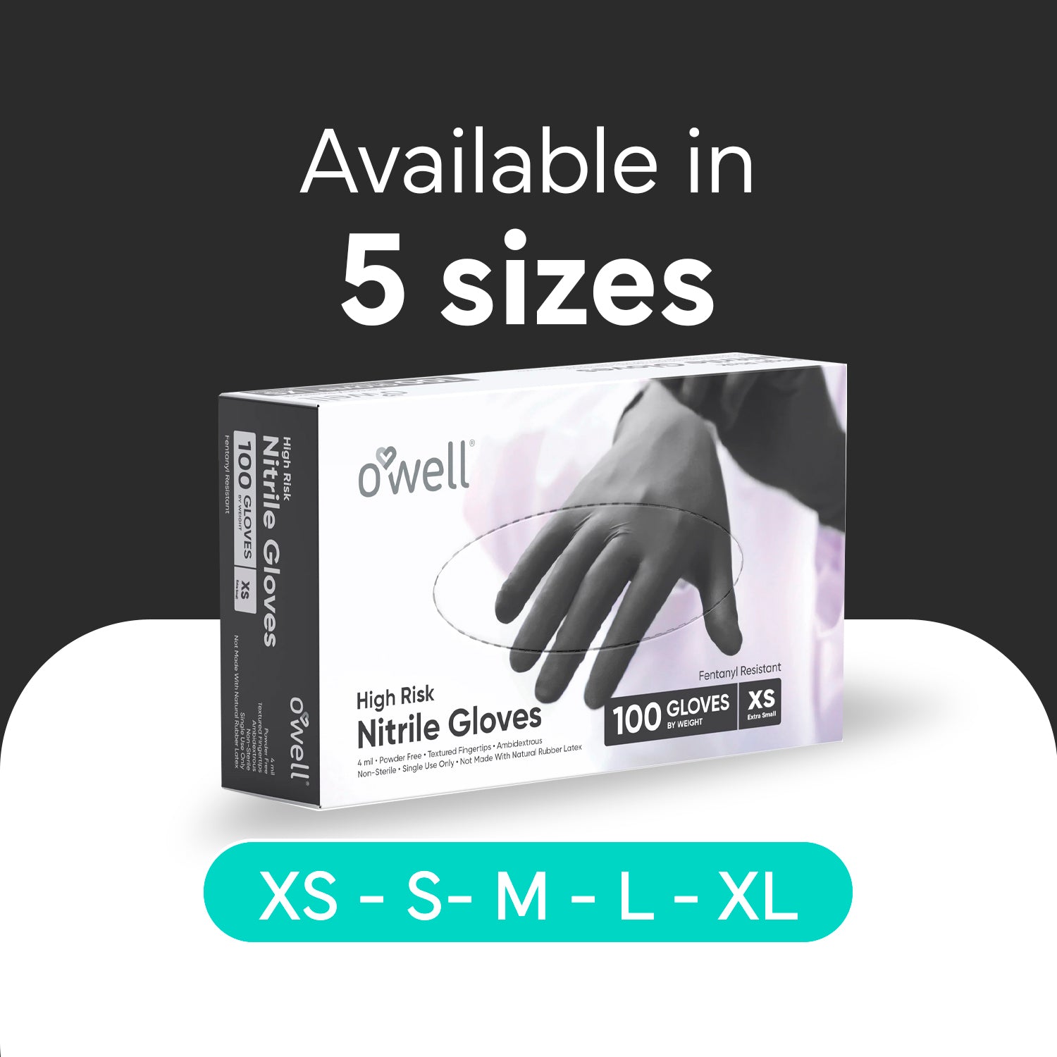 OWELL Black Nitrile Disposable Gloves (100 Count)