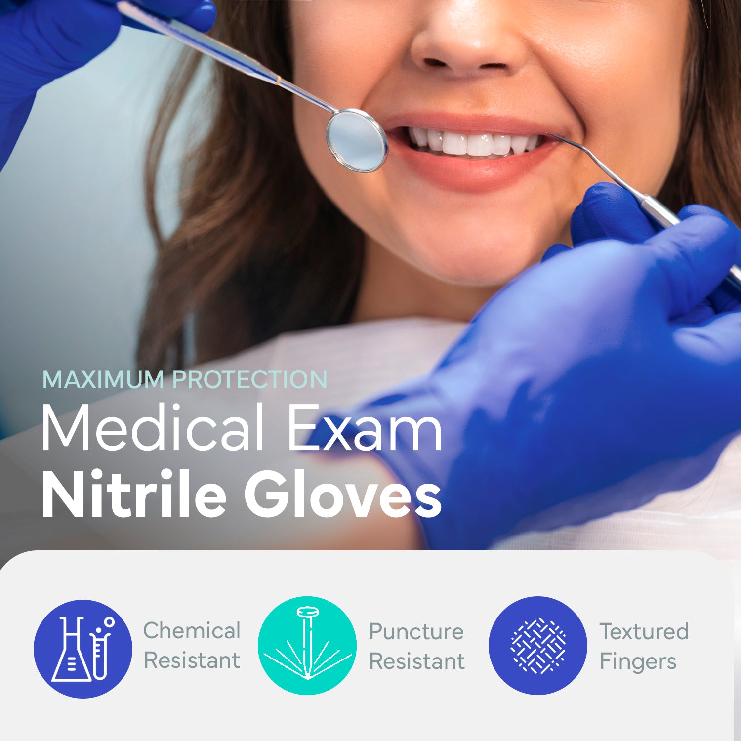 OWELL Medical Examination Nitrile Gloves (Case of 10 x 100 Count)