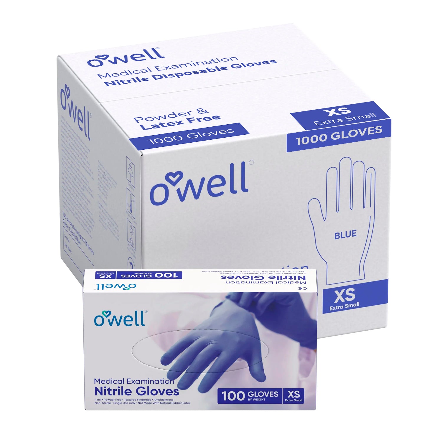 OWELL Medical Examination Nitrile Gloves (Case of 10 x 100 Count)