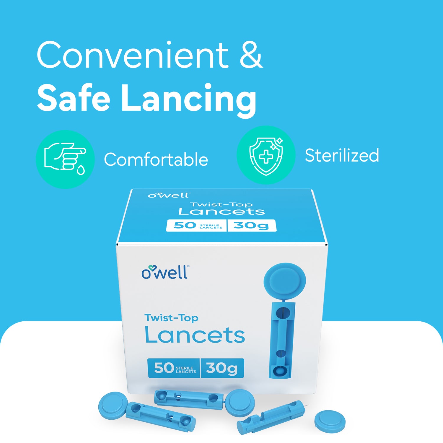 OWELL Twist Top Lancets, 30 Gauge