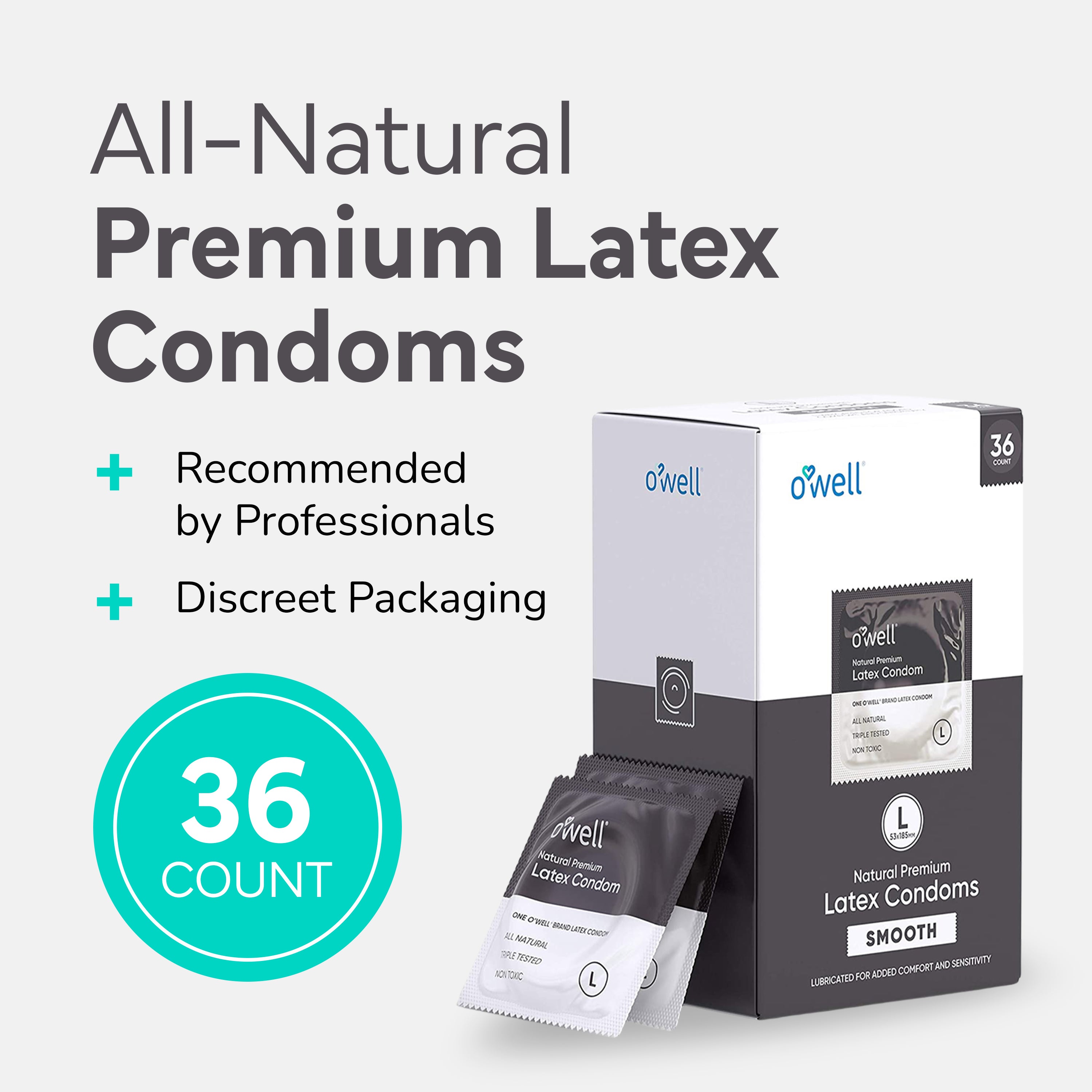 OWELL Premium Latex Condoms, 36 Count (Smooth)