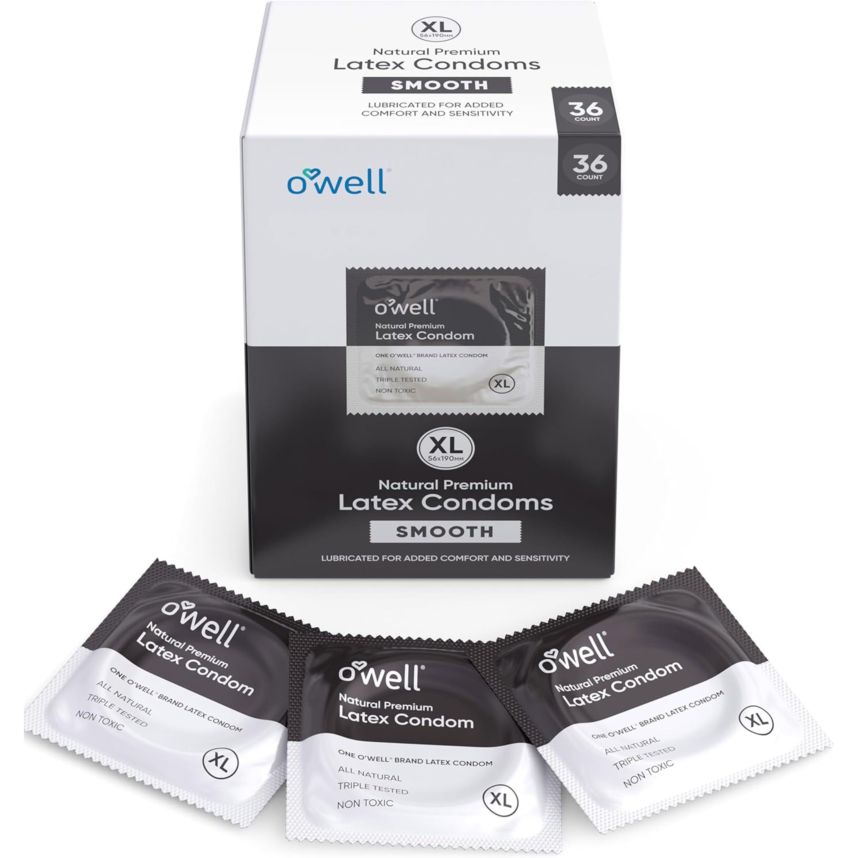 OWELL Premium Latex Condoms, 36 Count (Smooth)