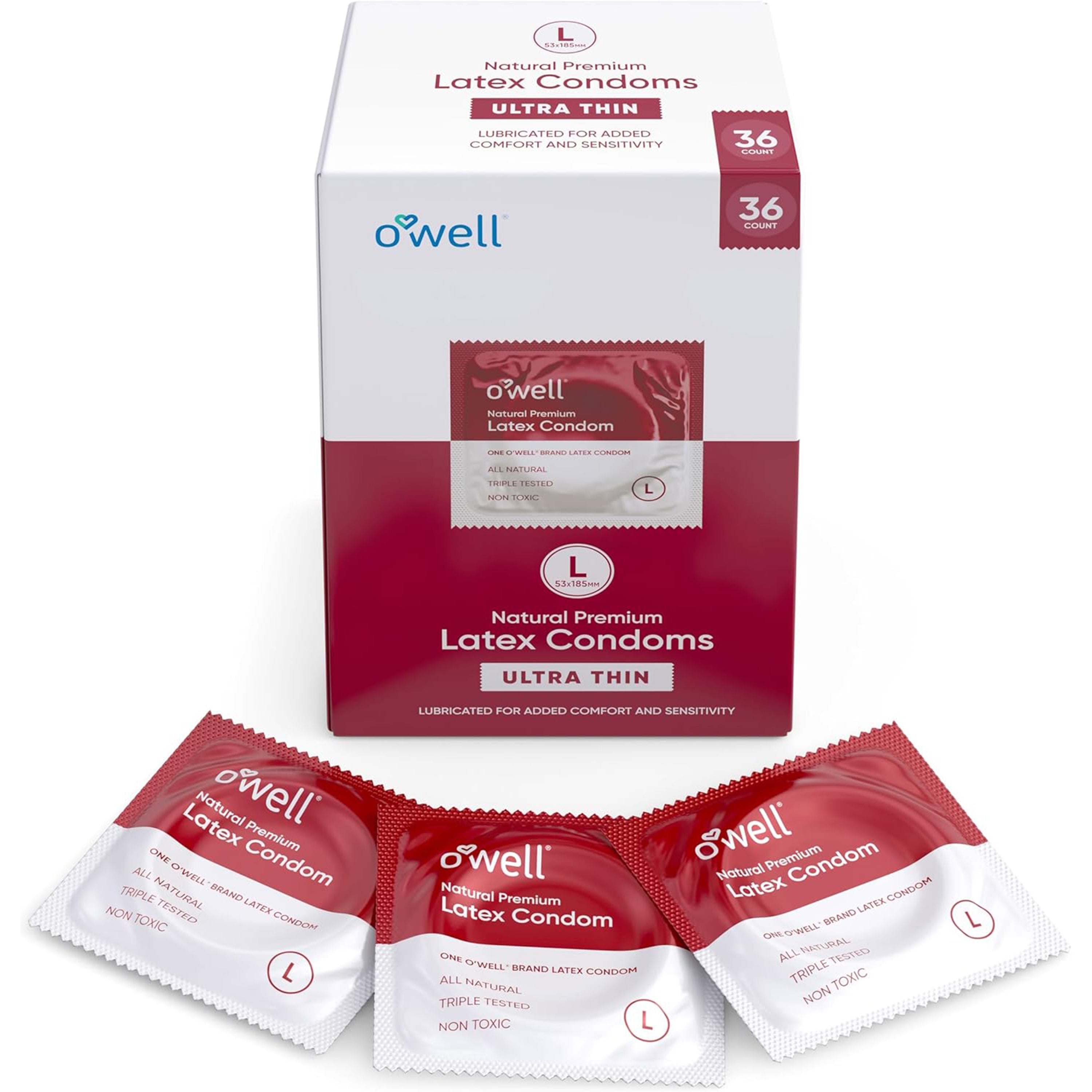 OWELL Premium Latex Condoms, 36 Count (Ultra-Thin)