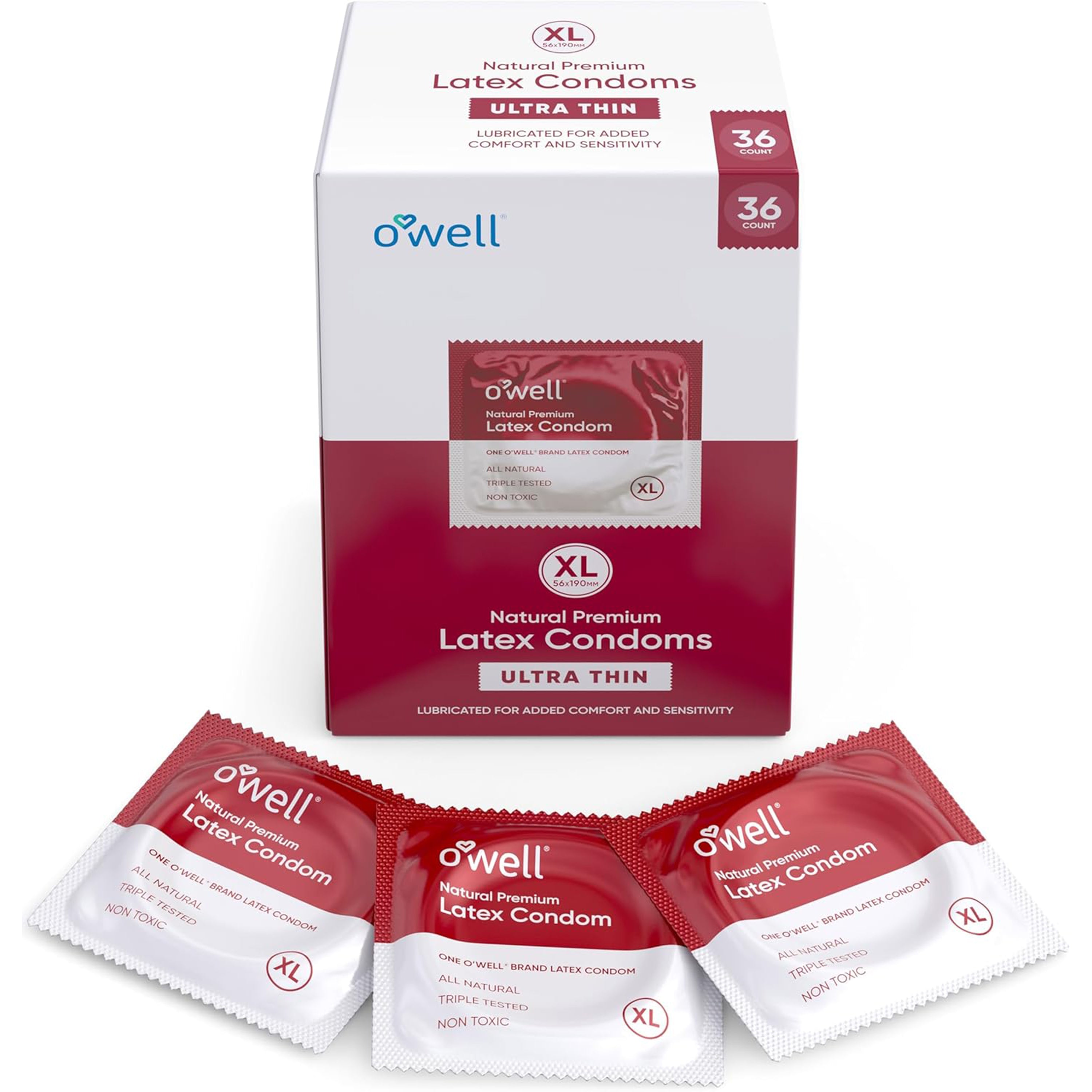 OWELL Premium Latex Condoms, 36 Count (Ultra-Thin)