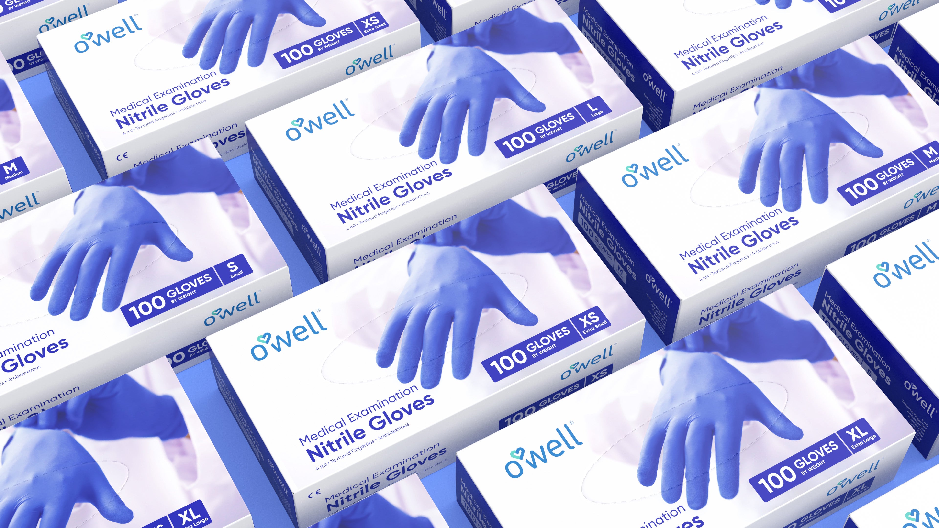 OWELL Medical Examination Nitrile Gloves (100 Count)