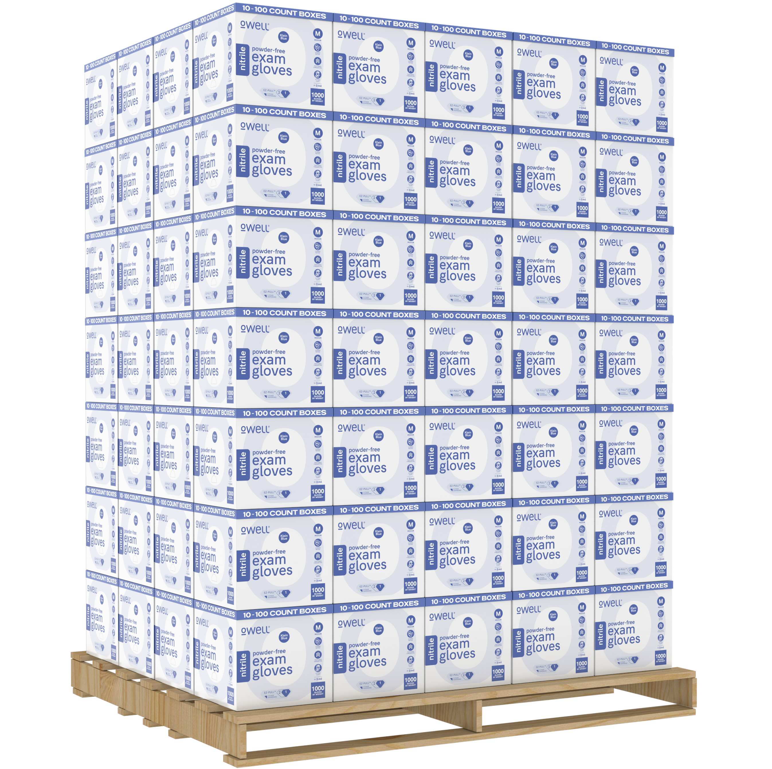Blue Medical Exam Nitrile Disposable Gloves, 3 Mil – Wholesale Pallet (960 Boxes / 100 Count)