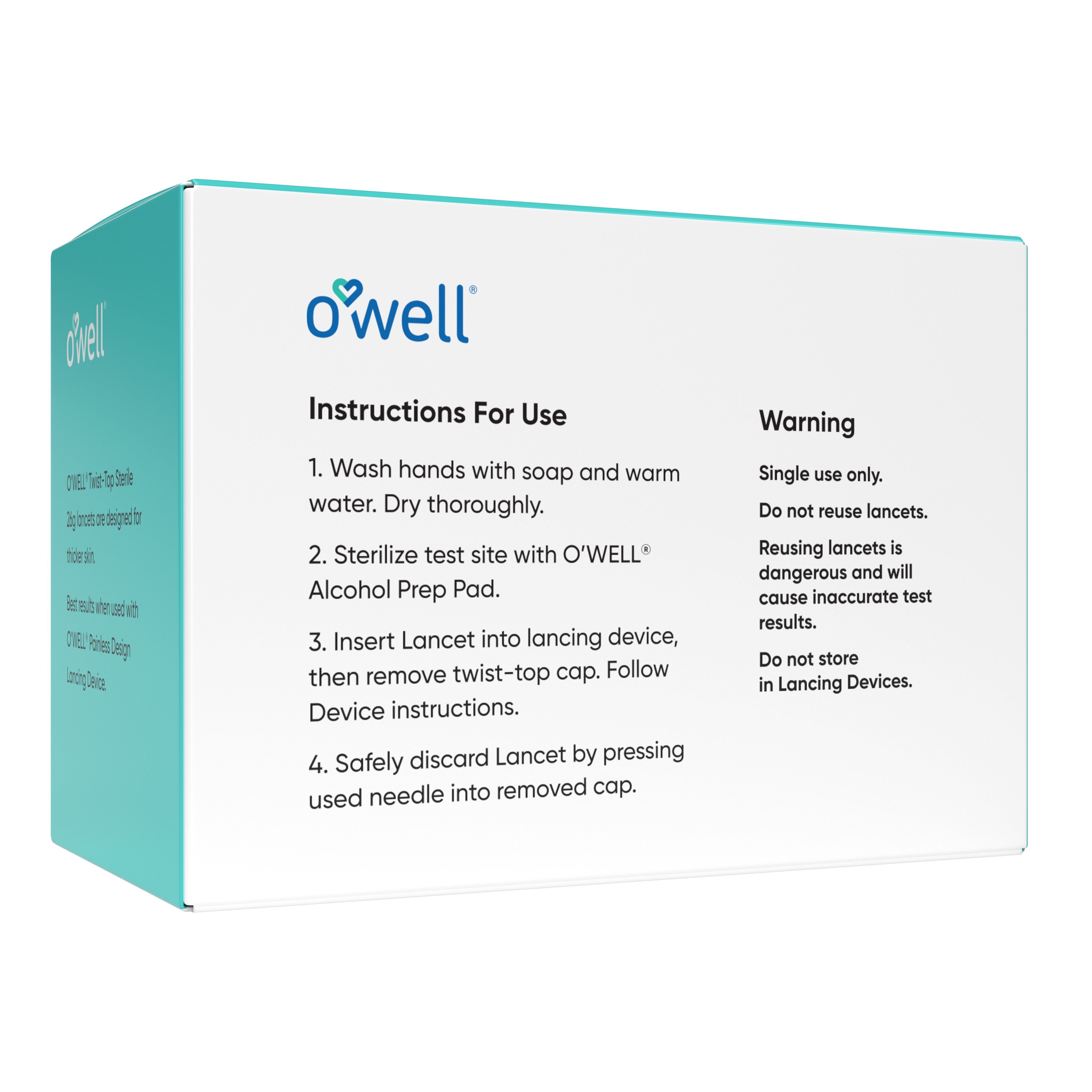 O’WELL Twist Top Lancets 28 Gauge | Thick Needle