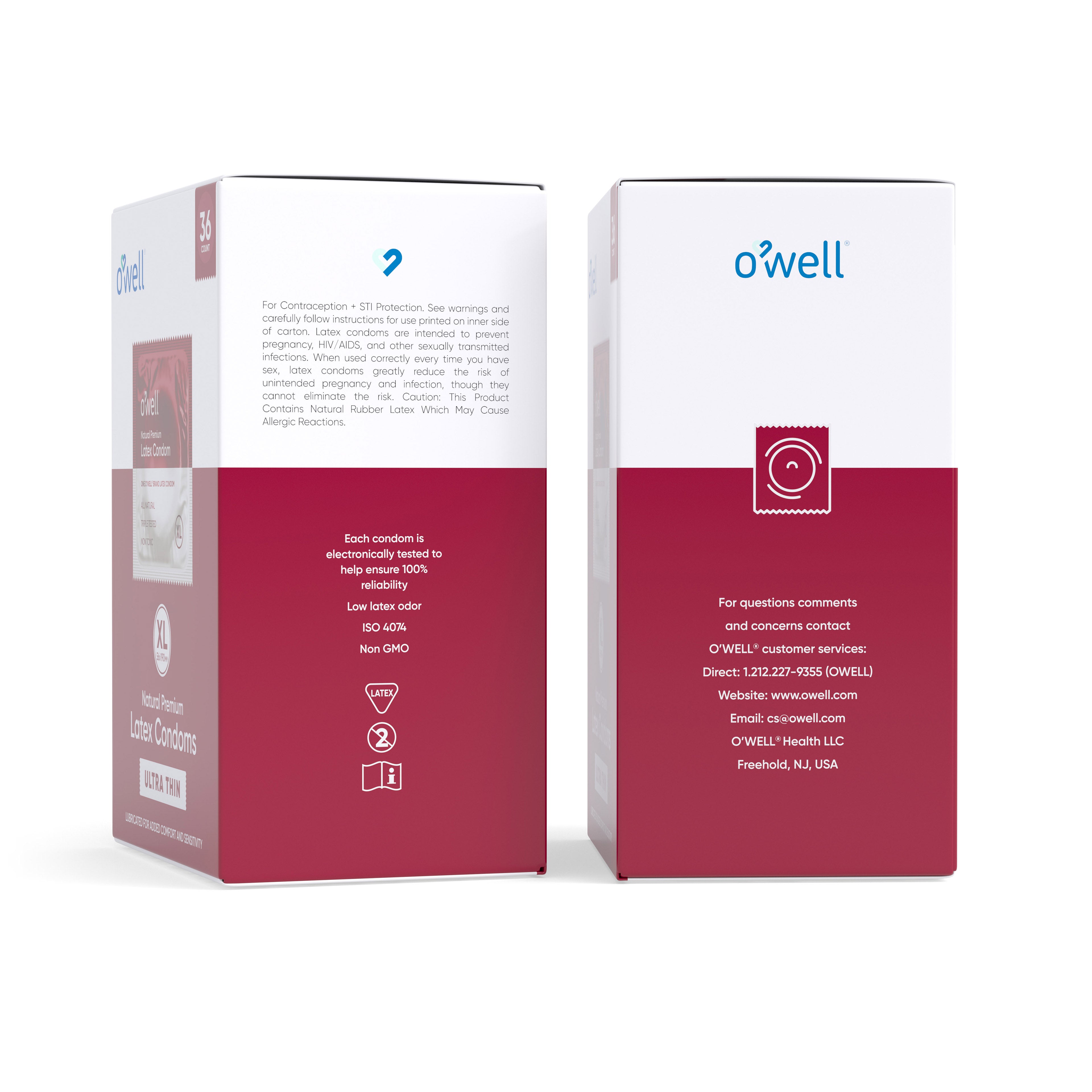 O’WELL Premium All-Natural Latex Condoms, 36 Count (Ultra-Thin)
